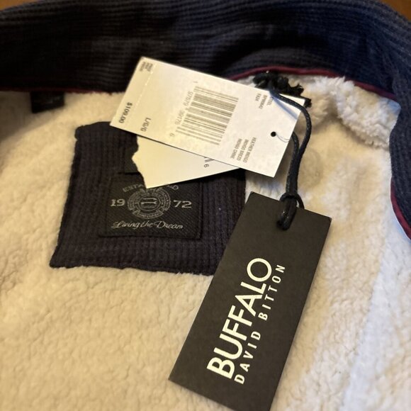 Buffalo By David Bitton Gray Corduroy Heavy Faux Fur Lined Jacket Size Large NWT - Picture 6 of 7